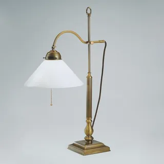 Tischlampe Antik aus Messing Schreibtisch Tisch Leuchte