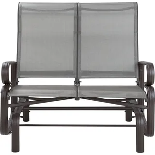 BELIANI Gartenbank für 2 Personen braun Aluminium Schaukelfunktion modern - Braun, Grau