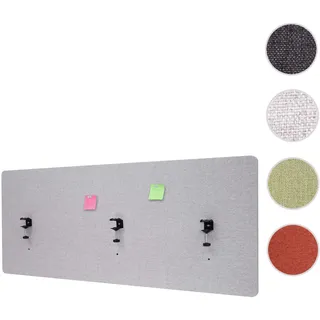 Akustik-Tischtrennwand HWC-G75, Büro-Sichtschutz Schreibtisch Pinnwand, doppelwandig Stoff/Textil ~