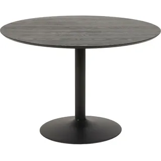 Actona Esstisch Schwarz, Esche, furniert, rund Rundrohr, 110x74x110 cm,