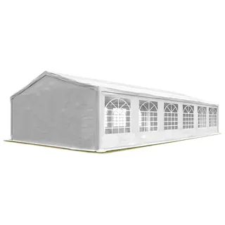 TOOLPORT Partyzelt 6x12 m Pavillon starke PVC 600 N Plane wasserdicht und schneller Aufbau - Weiß