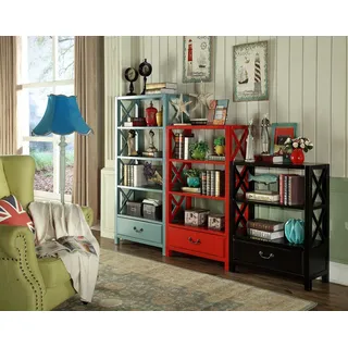 Vitrine Holz Regal Trennwand Designer Holz Regale Loft Stil Schrank Rot Set - Rot