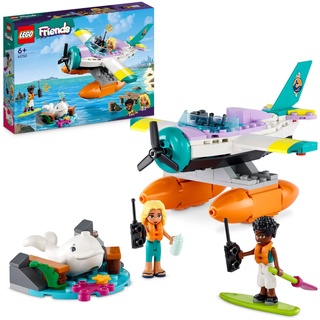 LEGO 41752 Friends Seerettungsflugzeug, Flugzeug-Spielzeug mit Wal-Figur und Mini-Puppen, Tier-Pflege Geschenk zum Geburtstag für Mädchen, Jungen und Kinder ab 6 Jahren