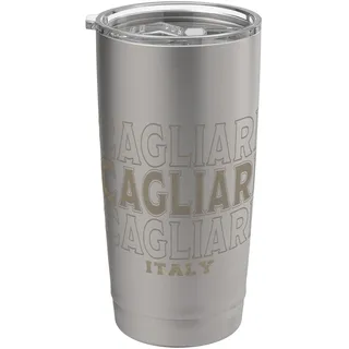 Vintage Cagliari Italien Doppelwandiger Edelstahl-Thermobecher