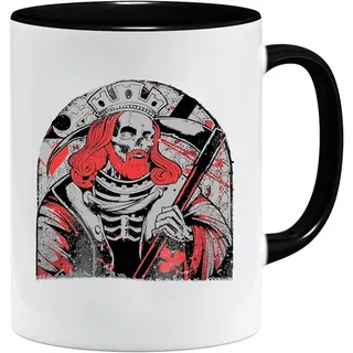 Nordisches Wikinger Tasse | Becher Geschenk Geschenkidee für alte Männer Papa Opa Kaffeetasse Wikinger-Motiv Totenkopf bierkrug thors hammer (VIKING017)