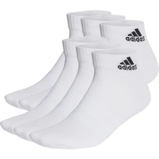 adidas Unisex Kinder Cushioned Sportswear Ankle Socks 6 Pairs, White/Black, 5-6 Years