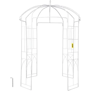 VEVOR Rosenbogen aus Metall 201 x 201 x 274 cm, Rosenpavillon Gartenlaube Gartenpavillon für Kletterpflanzen, Jasmin Hochzeitsbogen Rankgitter, Rankhilfe Weiß