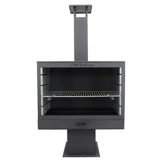 Westmann Stahl Grillkamin Feuerstelle Schwarz 50x90x160 cm - Schwarz