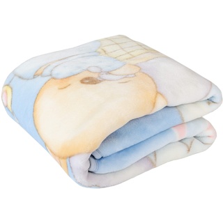 PIELSA Baby 6375-4 Babydecke, Winter, Monate, bedruckt, für Wiege, Größe 80 x 110 cm, Blau