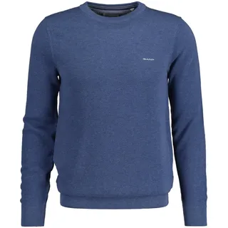 GANT Sweater »Strickpullover COTTON PIQUE C-Neck blau