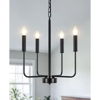 Kronleuchter Schwarz Vintage 4 Flammig Schwarze Deckenleuchte Wohnzimmer