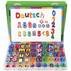 Magnetische Buchstaben Zahlen Ää Öö Üü ẞß Deutsches Alphabet ABC Schaumstoff Magnete Set 2 x Großbuchstaben 7 x Kleinbuchstaben für Kinder Lernen Lehrmittel Spielzeug (2 xGroß 7 xKlein)