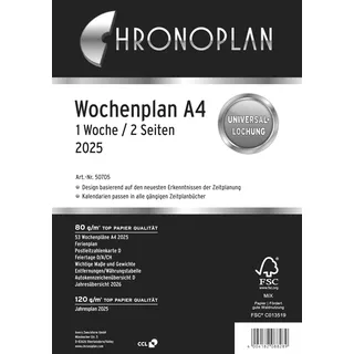 Chronoplan Kalendereinlage 2025 Wochenplan A4