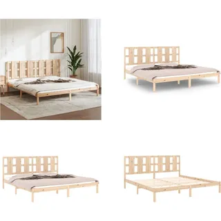 vidaXL Massivholzbett Kiefer 200x200 cm - Bettrahmen - Bettgestell - Bett - Holzbett - Braun