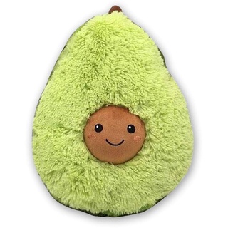 TE-Trend Avocado Kissen 20 cm - kuscheliges Avocado Plüschkissen - Avocado Kuschelkissen - Plüsch Avocado - stilvolles Plüschkissen im Avocado-Design - Kuscheltier Kissen für groß & Klein