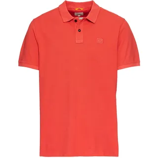 Poloshirt CAMEL ACTIVE, Herren, Gr. S, rot (sunfaded rot), Web, Obermaterial: 100% Baumwolle, unifarben, regular fit hüftbedeckend, Rundhals, Shirts Poloshirt, mit Logo-Stickerei