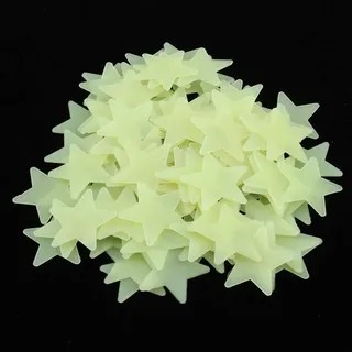 100 Stück Wand Glow In The Dark Stern Aufkleber Aufkleber Leuchtende Sterne Fluoreszierende nachtleuchtende Aufkleber für Home Art Decor Decke Wanddekoration Kinder Babys Schlafzimmer Zimmer Dekoratio