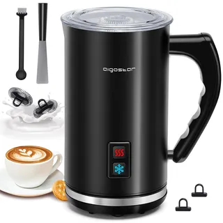 Aigostar Elektrischer Milchaufschäumer für heißen/kalten Schaum & Schokolade, Schnell, Leise, mit Automatischer Abschaltung & Einfach zu Reinigen, Ideal für Cappuccino und Latte, 500W, 240ml