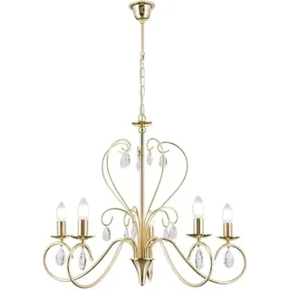 Orion Leuchten Kristall Kronleuchter Alessia 68 cm x 58 cm 5 x E14 Gold