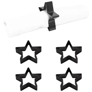 Echtwerk Serviettenring , Schwarz , Metall , Stern , Geschirr, Tischkultur & Serviergeschirr, Servietten