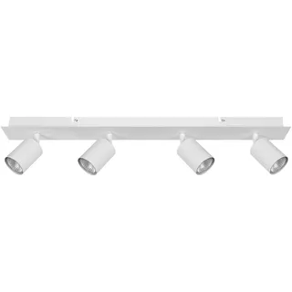 BELIANI Deckenleuchte Weiß Metall in Matt Lang 4-flammig Verstellbar Zylinderform Industrie Look Moderne Wandleuchte - Weiß
