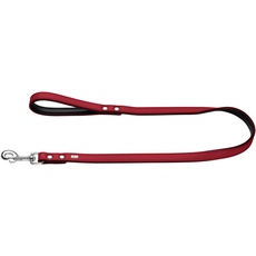 HUNTER BASIC Führleine für Hunde, beschichtetes Spaltleder, Kunstleder, Handschlaufe, witterungsbeständig, 1,3/110 cm, rot