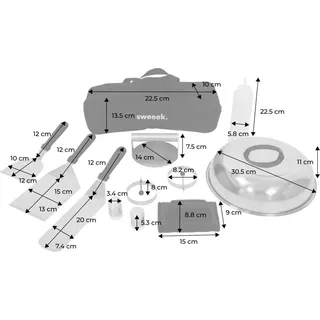 sweeek - Zubehörset für Grill, Plancha und Feuerschale (11-teilig) - Schwarz - Schwarz
