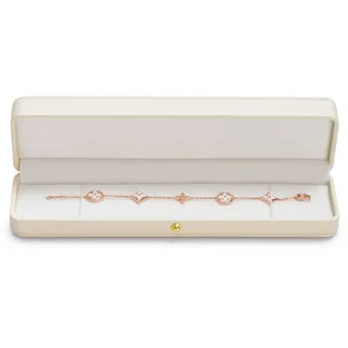 Oirlv PU Leder Lange Kette Box,Halskette Box für Aufbewahrungs Geburtstag zum Valentinstag Jubiläum(Milch Weiß)