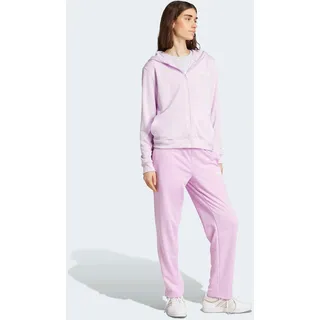 adidas Sportswear Trainingsanzug »W LINEAR TS« 2 Stk. zweiteiliges Set, für Laufen, aus Polyester, mit Rippbündchen, lila