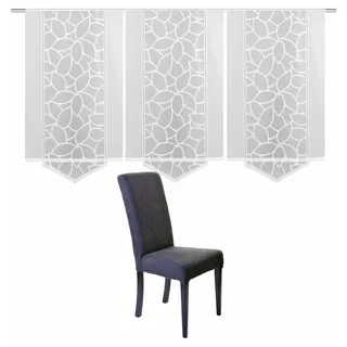 HOME WOHNIDEEN Schiebegardine »JENNA« Klettband 3 Stk. tlg. Schiebevorhang Jacquard Set, inkl. Befestigungszubehör, weiß