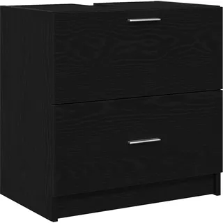 vidaXL Badezimmerschrank mit Tür Schwarz Eichen-Optik 59 x 37 x 59 cm - Schwarz