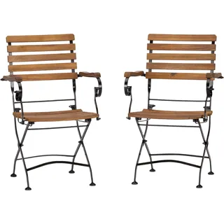 ACAMP Lindau Klappsessel 55 x 57 x 88 cm schwarz/braun 2 St.