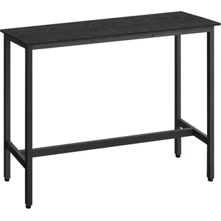 VASAGLE Bartisch, Küchentisch, Küchentresen, rechteckiger Stehtisch, Metallgestell, 40 x 120 x 90 cm, einfacher Aufbau, schmal, Industrie-Design, ebenholzschwarz-tintenschwarz LBT120B56