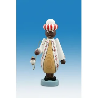 Räuchermann Mohr Weiß Höhe 20 cm NEU Räucherfigur Rauchmann Räuchermännel Holz