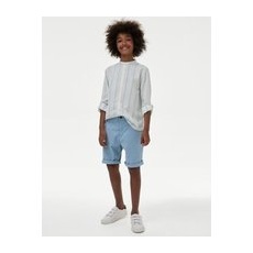 Boys M&S Collection Cotton Rich Chino Shorts (6-16 Yrs) - Light Steel Blue, Light Steel Blue - 6-7 Y