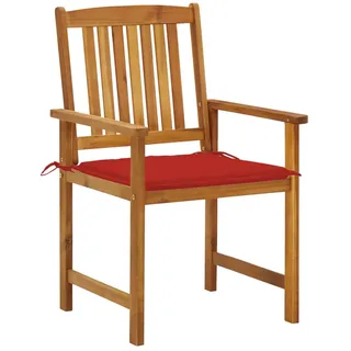 vidaXL Gartenstühle mit Kissen 2 Stk. Massivholz Akazie - Rot