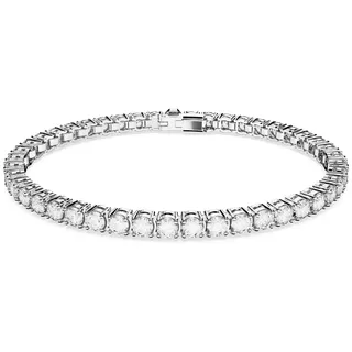 Swarovski Matrix Tennis Armband Rhodiniert mit Strahlenden Swarovski Kristallen Größe 18