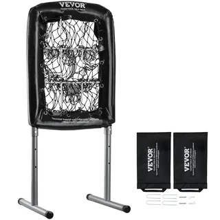 Vevor Pitching Netz Pitching Target Höhenverstellbar 254 mm / 355,6 mm / 457,2 mm, Baseball & Softball 9 Loch Trainingsgeräte für Jugendliche und Erwachsene, Tragbares Schnellmontage-Design Schwarz