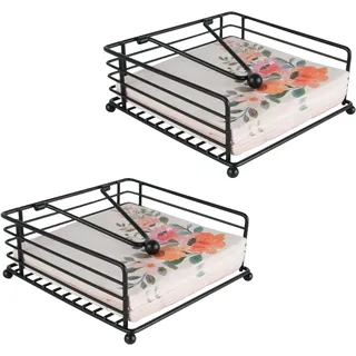 RETON 2 Stück Serviettenständer für Tische, Metall-Serviettenhalter schwarz mit beschwerter Stange, Napkin holder Taschentuchspender für Küchen Zuhause, Restaurants, Cafés, Hochzeiten, Bar (Schwarz)