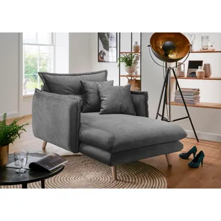 Home Affaire Loveseat Lazio Polyester 111 x 101 x 167 cm Schwarz mit 2 Zierkissen