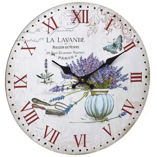 TFA Dostmann Analoge Vintage, 60.3045.14, La Lavande, Retro, große Wanduhr, Lavendel, Schwarz, (L) 337 x (B) 41 x (H) 337 mm