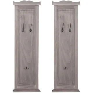 MCW Wandgarderobe H33 2er-Set Grau/Braun