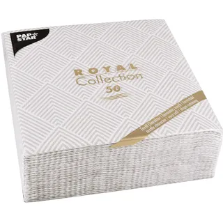 Papstar Papstar, 50 Servietten "ROYAL Collection" 1/4-Falz 40 cm x 40 cm grau "Elegance", #86499
