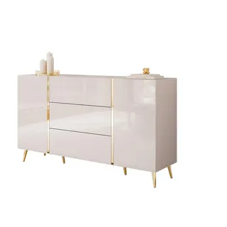 lookway Sideboard 158 x 88 x 41,3 cm Kaschmir / Goldfarben