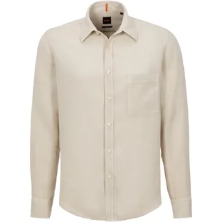 Boss ORANGE Leinenhemd »Relegant« mit Markenlabel, beige