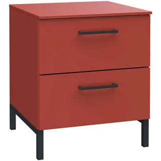 Novel Nachtkästchen , Rot, Koralle , Metall , 2 Schublade(n) Schubladen , 42x51x41 cm , Typenauswahl, Soft-Close-System , Schlafzimmer, Nachtkästchen