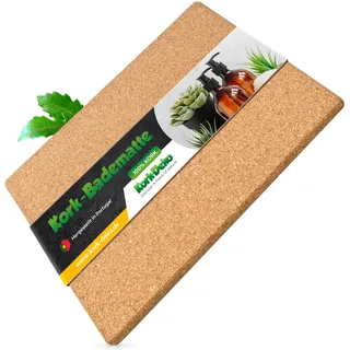 Bade Matte aus Kork | Bodenmatte für Bad und Wellness | 45 x 30 cm | feuchtigkeitsresistent antibakteriell und nachhaltig | 100 Prozent Naturkork | hergestellt in Portugal