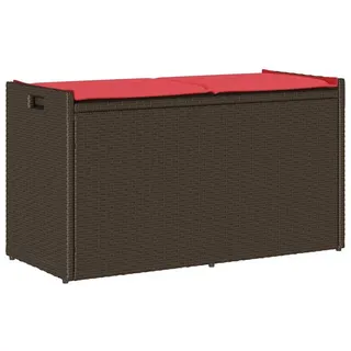 vidaXL Outdoor-Sitzbank mit Stauraum und Kissen Braun 100 cm - Braun