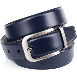 Ledergürtel ANTHONI CROWN, Herren, Gr. 105, blau (dunkelblau), Leder, unifarben, Gürtel Ledergürtel, im klassischen Design, Glattleder