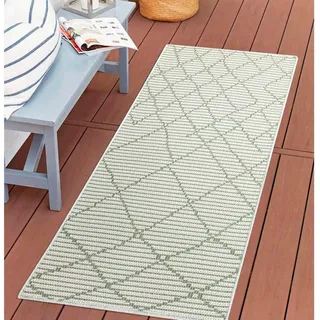 Outdoorteppich CARPET CITY "PALM3526", grün, B:80cm H:5mm L:150cm, Polypropylen, Teppiche, Outdoorteppich, Wetterfest & UV-beständig, für Balkon, Terrasse, Küche, flach gewebt
